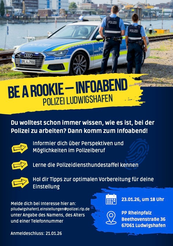 POL-PPRP: Traumberuf Polizei: Berufsinfoabend bei der Polizeiinspektion Ludwigshafen 1