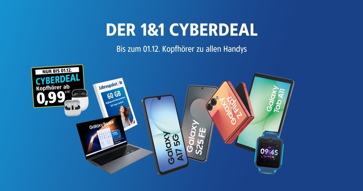 Angebot von 1&1 zur Cyber Week: hochwertige Kopfhörer ab 99 Cent pro Monat* zur Bestellung dazu erhalten