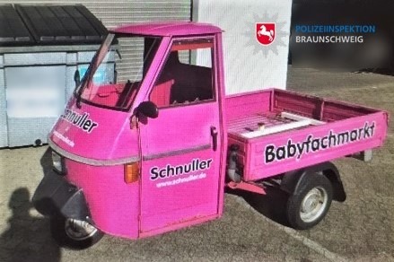 POL-BS: Wer hat die pinke Piaggio Ape gesehen?