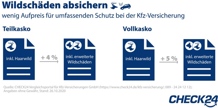 Kfz-Versicherung: Nur fünf Prozent Aufpreis für erweiterte Wildschadendeckung