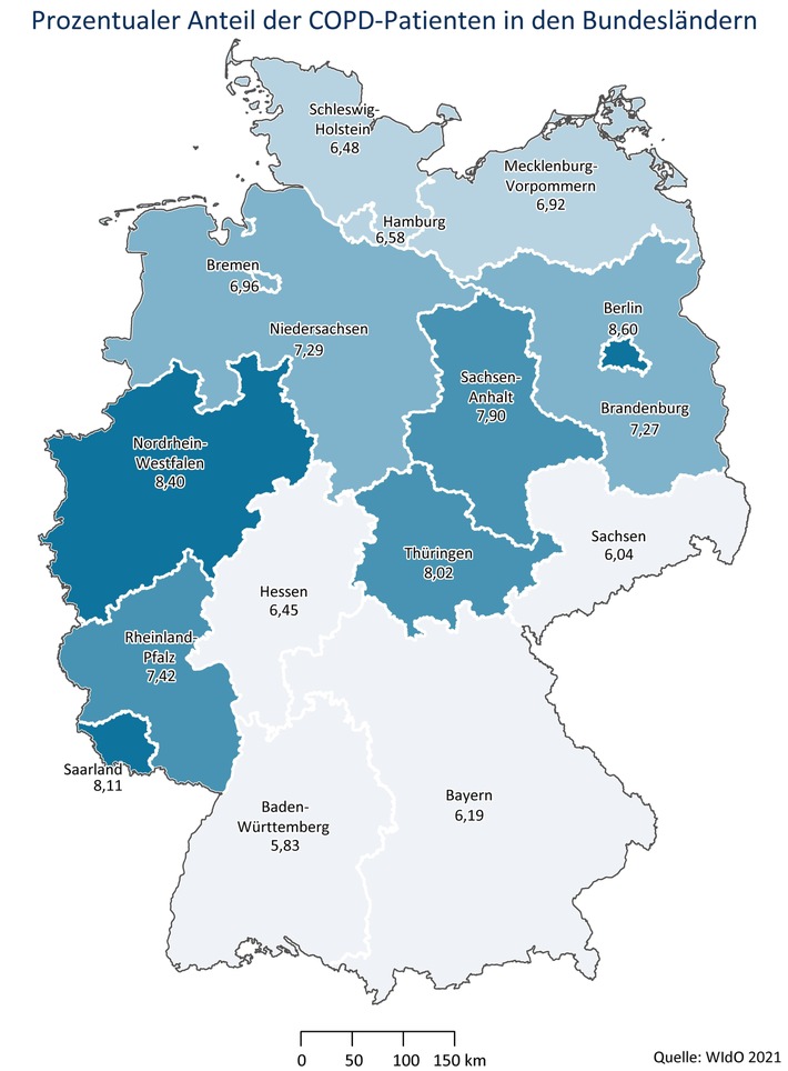 Regionen mit hohem Anteil Rauchender besonders stark von Lungenkrankheit COPD betroffen / WIdO veröffentlicht zum Weltnichtrauchertag den Gesundheitsatlas COPD