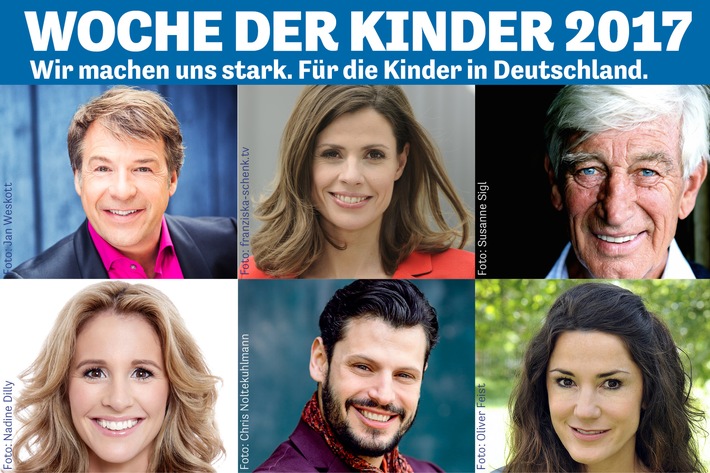 Woche der Kinder - wir machen uns stark für faire Chancen / Größte gemeinnützige Prominenten-Aktion Deutschlands startet zum fünften Mal