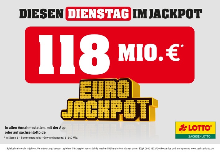 183.332 Euro für einen Eurojackpot-Spieler in Mittelsachsen