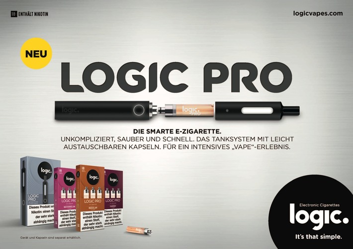 JTI erweitert E-Portfolio mit Volldampf / Die neue Logic PRO sorgt für ein intensives &quot;Vape&quot;-Erlebnis