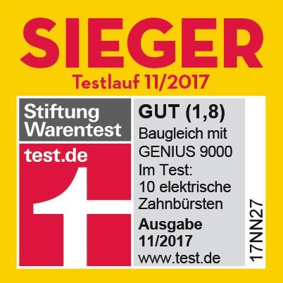 Nur Oral-B hat 10 Siege bei Stiftung Warentest: Oral-B GENIUS putzt besser als jede andere elektrische Zahnbürste im aktuellen Testlauf!