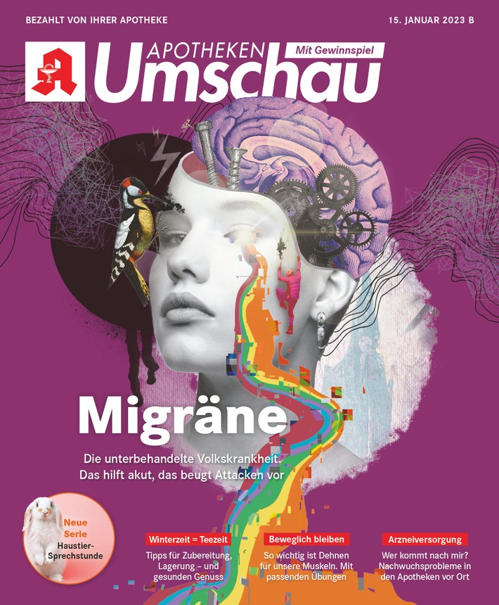 Leben mit dem Migräne-Gehirn / 10 bis 15 Prozent der Deutschen haben Migräne / Woher kommt sie und was kann helfen? Die &quot;Apotheken Umschau&quot; beantwortet die wichtigsten Fragen