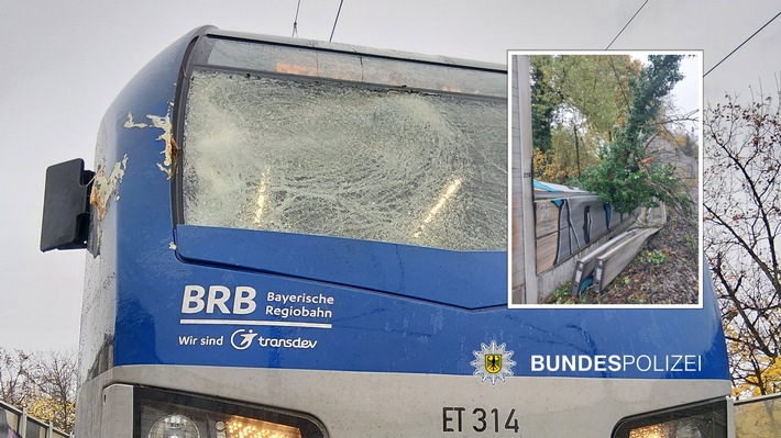 Bundespolizeidirektion München: Umgestürzter Baum auf den Gleisen