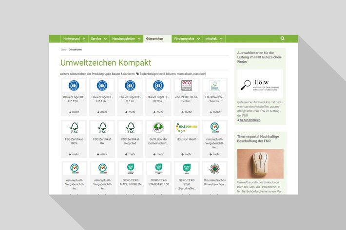 Recherchetool „Umweltzeichen Kompakt“: Orientierungshilfe bei der Beschaffung nachhaltiger biobasierter Produkte