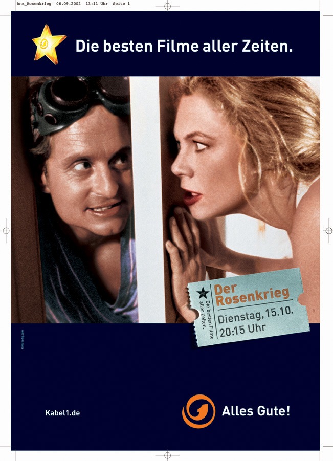 Bundesweite Herbstkampagne von Kabel 1: Die besten Filme aller Zeiten. / "Der Rosenkrieg" und "Sommersby" als Zentralmotive