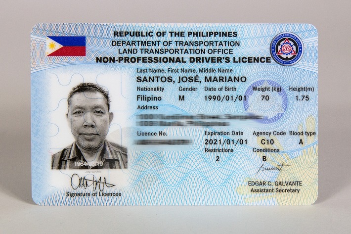 New biometric driver´s license for the Philippines (FOTO)