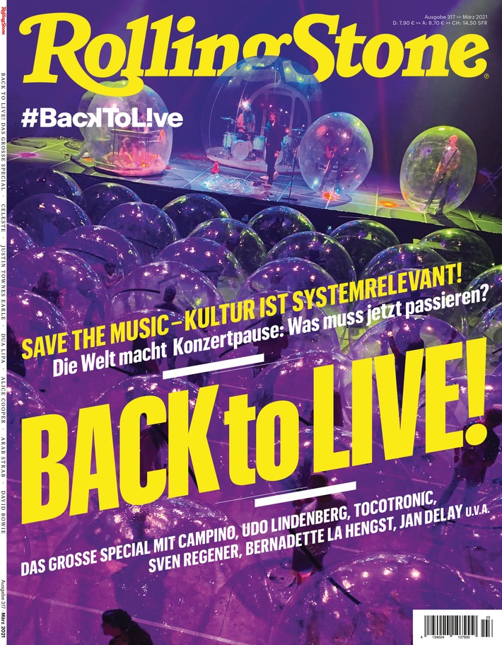 #BackToL!ve: Musikmagazin ROLLING STONE startet Aktion zur Unterstützung der Musikszene