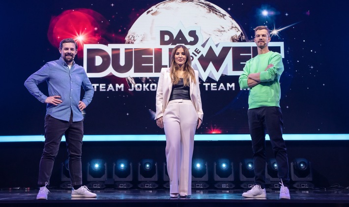 Kevin Großkreutz, Linda Zervakis, Michi Beck und Knossi duellieren sich für Joko & Klaas um den Erdball / "Das Duell um die Welt" ab Samstag live auf ProSieben