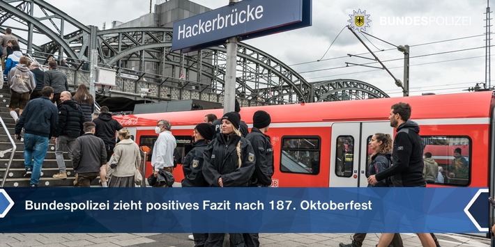 Bundespolizeidirektion München: Einsatzbilanz der Bundespolizeiinspektion München anlässlich des 187. Oktoberfestes / Bundespolizei zieht positives Wiesnfazit