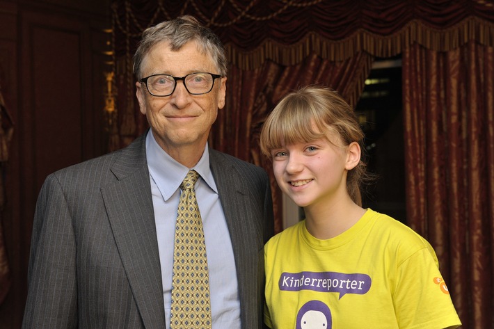 "logo!"-Kinderreporterin trifft Bill Gates / Interview mit Microsoft-Gründer in ZDF-Kindernachrichten (FOTO)