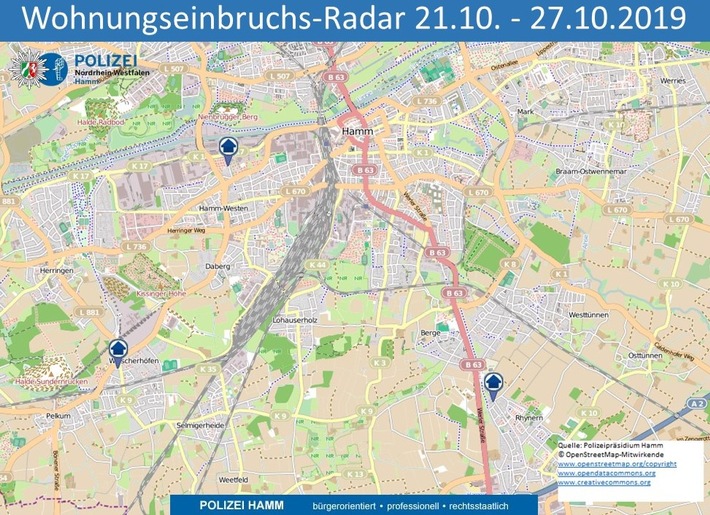 POL-HAM: Wohnungseinbruchs-Radar Hamm für die Woche 21.10. bis 27.10.2019