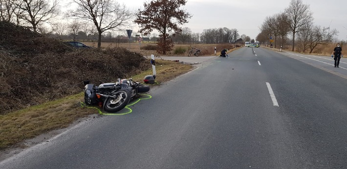 POL-WHV: Motorradfahrer kollidiert mit Radfahrerin Pressemeldung vom PK Varel