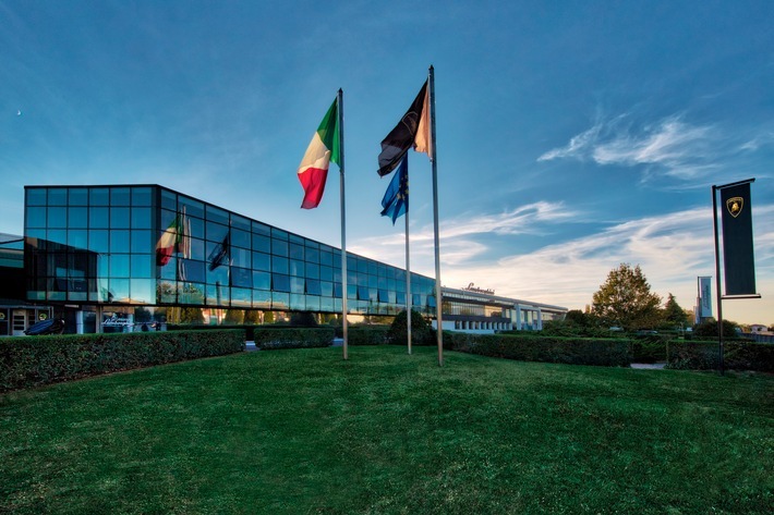 Automobili Lamborghini Headquarters. / Weiterer Text über ots und www.presseportal.de/nr/133303 / Die Verwendung dieses Bildes ist für redaktionelle Zwecke honorarfrei. Veröffentlichung bitte unter Quellenangabe: "obs/Automobili Lamborghini S.p.A./Umberto Guizzardi"