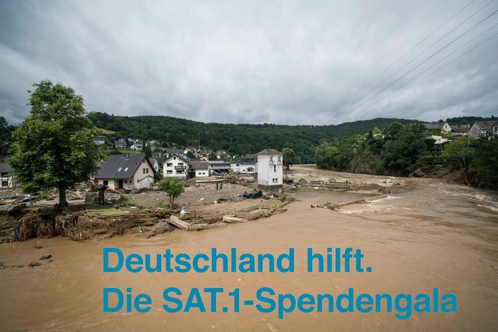 Kurzfristige Programmänderung. SAT.1 zeigt die Spendengala &quot;Deutschland hilft. Die SAT.1-Spendengala&quot; am Samstag, 24. Juli, live aus Köln