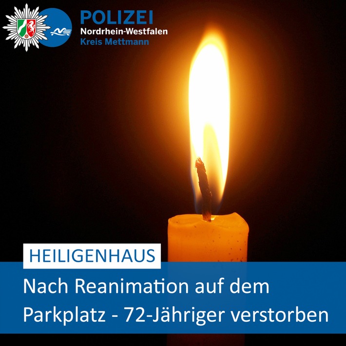 POL-ME: Nach Reanimation auf dem Parkplatz - 72-Jähriger leider verstorben - Heiligenhaus - 2402030