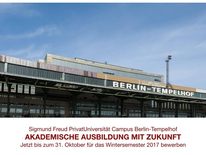 Sigmund Freud PrivatUniversität Berlin: Bewerbungen für das Wintersemester 2017/18 werden bis Ende Oktober 2017 angenommen