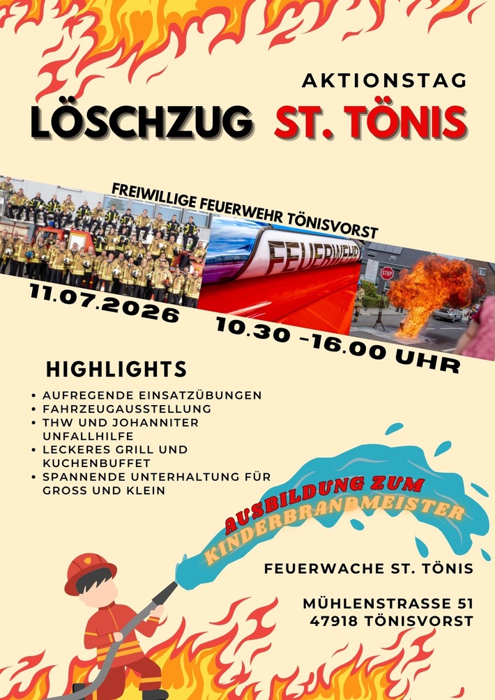 FW Tönisvorst: Aktionstag der Feuerwehr Tönisvorst - Löschzug St. Tönis