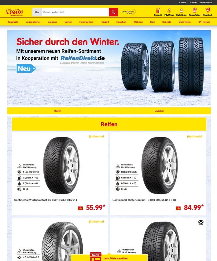 Exklusive Zusammenarbeit: ReifenDirekt.de und Netto Marken-Discount starten Online-Partnerschaft