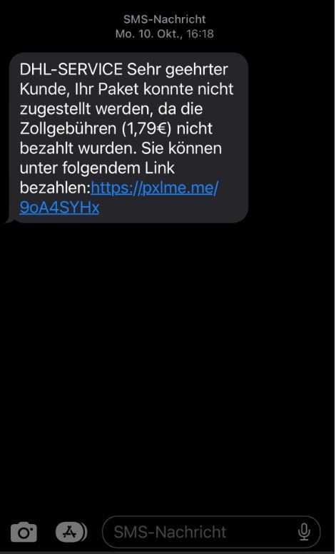 HZA-IZ: Keine Zollgebühren / Zoll warnt vor Fake-SMS