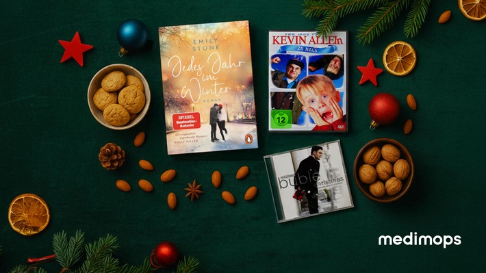 Weihnachten zwischen Nostalgie, Spannung und Schneegestöber: Die beliebtesten Weihnachtsbücher und -filme bei medimops - jetzt noch bequemer in der App shoppen