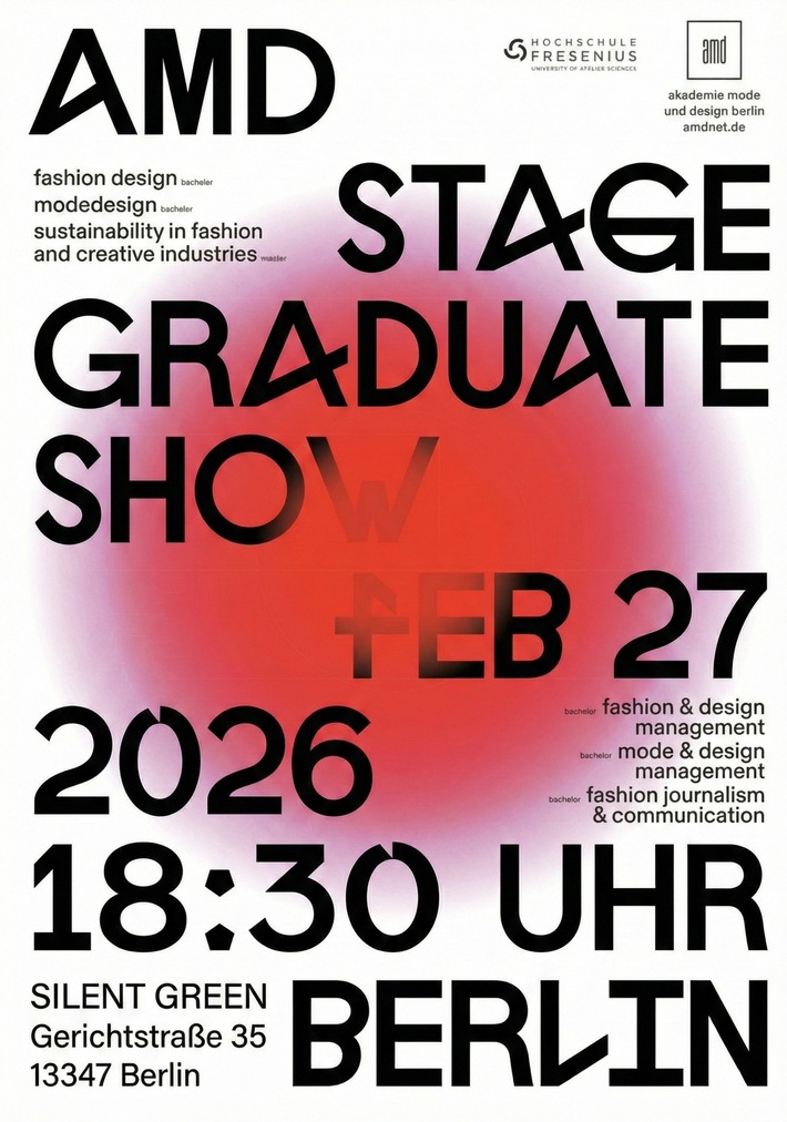 Einladung zur Graduate Fashionshow der AMD Akademie Mode & Design am 27. Februar in Berlin