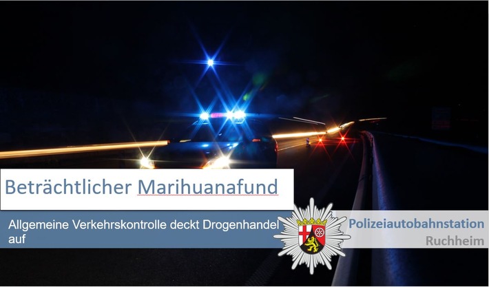 POL-PDNW: Polizeiautobahnstation Ruchheim - Allgemeine Verkehrskontrolle deckt Drogenhandel auf
