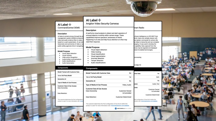 Motorola Solutions führt AI-Nutrition Labels ein - eine Neuheit für Produkte im Bereich der öffentlichen Sicherheit / Das Unternehmen verpflichtet sich, künstliche Intelligenz transparent zu nutzen