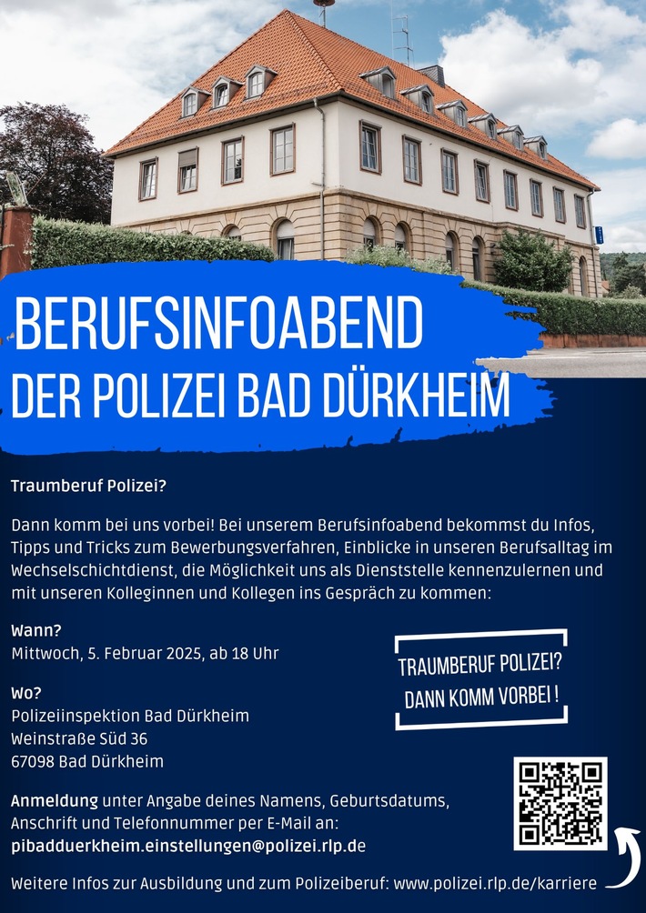 POL-PDNW: Berufsinformationsabend bei der Polizeiinspektion Bad Dürkheim