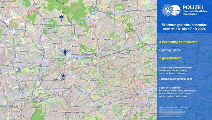 POL-OB: Wohnungseinbruchsradar in Oberhausen