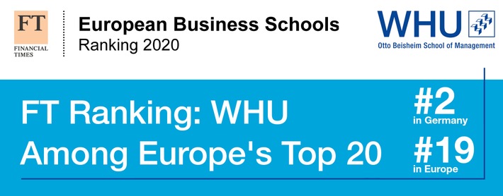 Financial Times European Business Schools Ranking: WHU unter den Top 20 in Europa