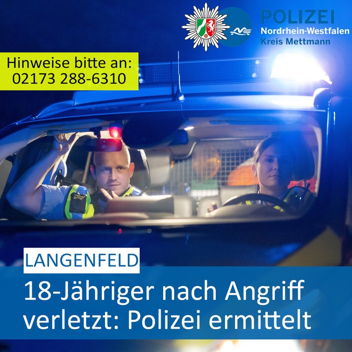 POL-ME: 18-Jähriger wurde geschlagen: Polizei ermittelt - Langenfeld - 2402064