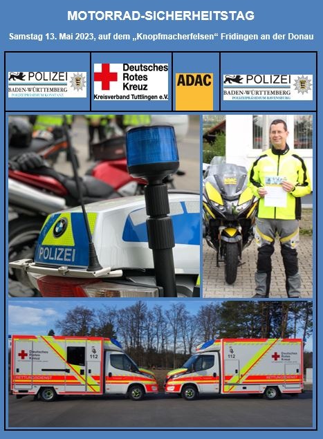 POL-KN: Motorrad-Sicherheitstag beim Knopfmacherfelsen zwischen Beuron und Fridingen a.d. Donau - Polizei mit Kooperationspartnern ADAC und DRK gehen mit Motorradfahrern ins Gespräch