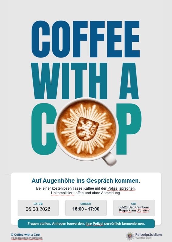 POL-LM: Polizei lädt zu "Coffee with a Cop" in den Kurpark ein
