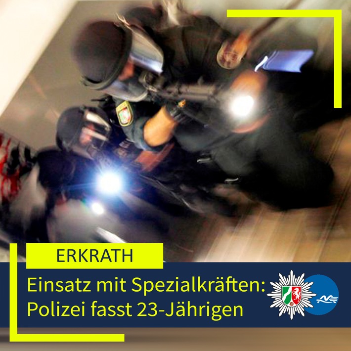 POL-ME: Einsatz mit Spezialkräften: Polizei nimmt 23-Jährigen fest - 2506091