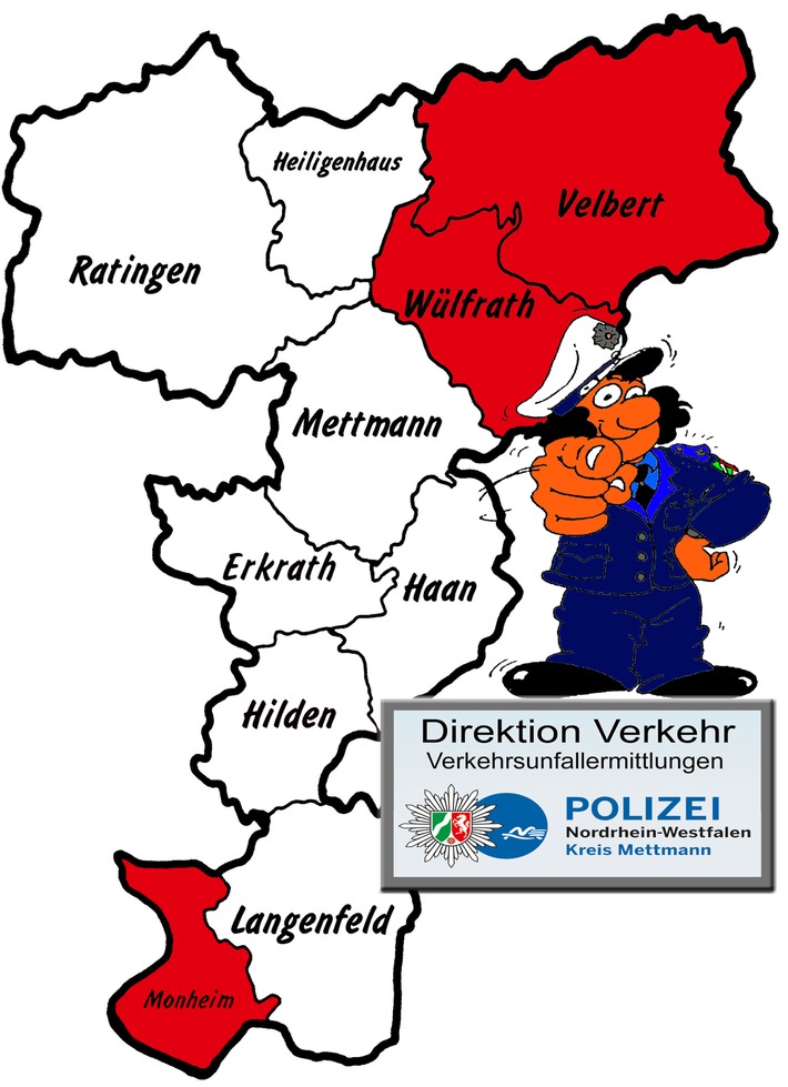 POL-ME: Verkehrsunfallfluchten aus dem Kreisgebiet - Velbert / Wülfrath / Monheim - 2112140