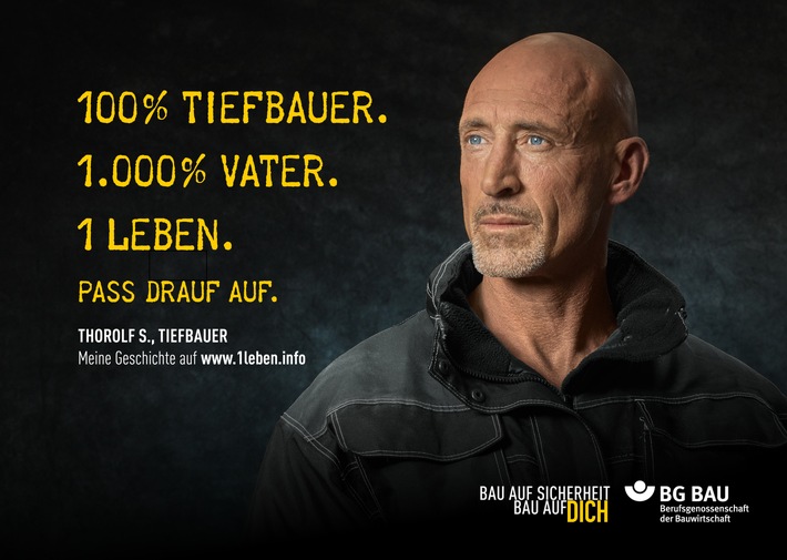 BG BAU startet deutschlandweite Kampagne - Sicherheit am Bau: Du hast nur 1 Leben