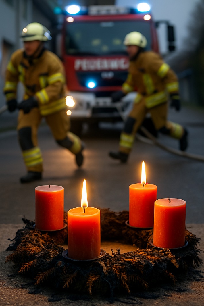 FW-NE: Nachbarn retten zwei Menschen vor Eintreffen der Feuerwehr | Zimmerbrand durch Adventsgesteck