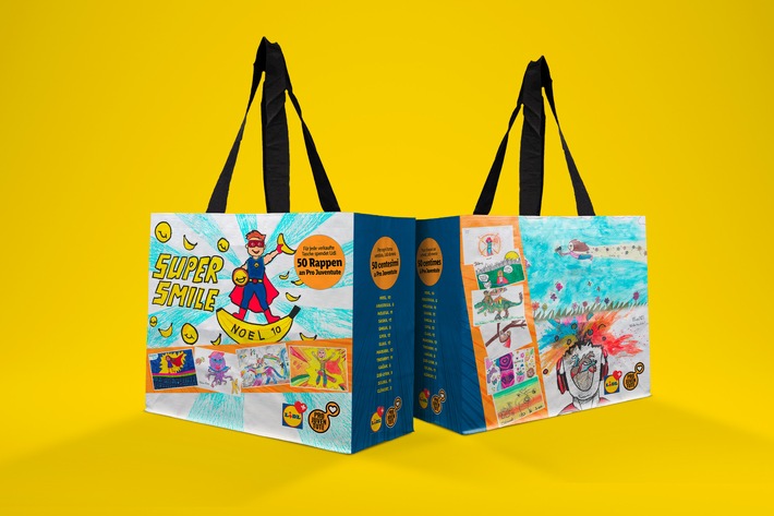 Lidl Suisse et la fondation Pro Juventute poursuivent leur projet commun / Des enfants décorent les sacs à provisions Lidl