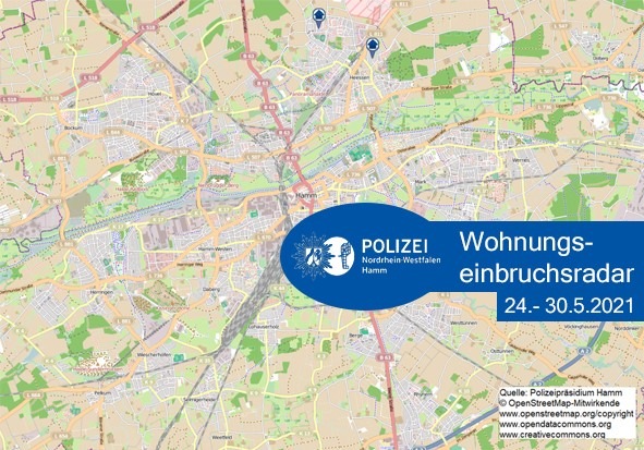 POL-HAM: Wohnungseinbruchsradar Hamm für die Woche 24.05.2021 bis 30.05.2021