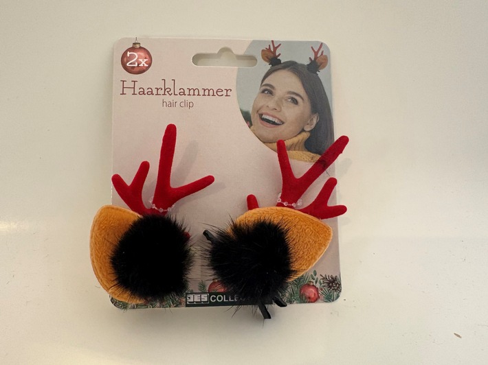 Produktwarnung: Echtpelz aus China in Weihnachts-Haarclips von ALDI Süd