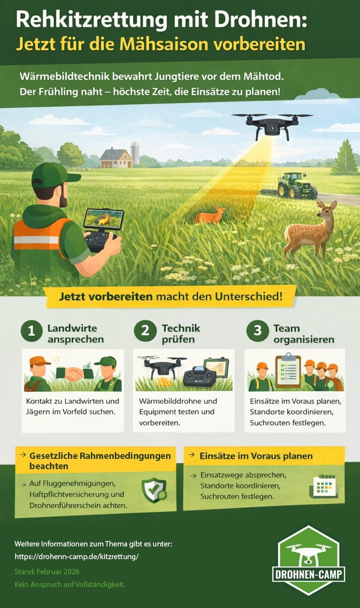Presseinformation | Bund gibt bis zu 4.000 Euro für Rehkitzrettung mit Drohnen frei
