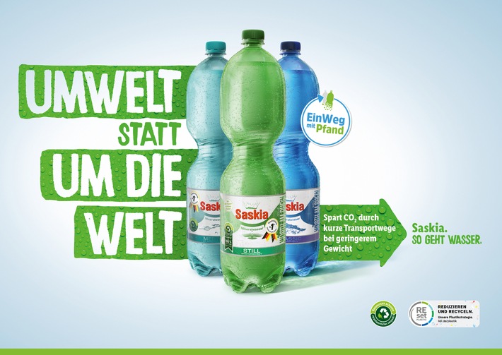 &quot;Saskia. So geht Wasser&quot;: Lidl startet Kampagne zum Flaschenkreislauf / Marketingkampagne von Lidl zeigt, wie bepfandete Einwegflaschen neues PET sparen und das Klima schonen