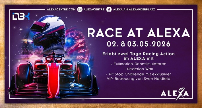 ALEXA lädt zum Erlebniswochenende mit verkaufsoffenem Sonntag / Race at ALEXA
