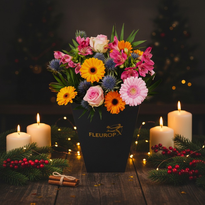 Weihnachten in voller Blüte: Blumen, Kränze und Weihnachtsbäume für die Adventszeit / Fleurop bringt mit festlicher Floristik Freude, Nähe und Solidarität in die Adventszeit