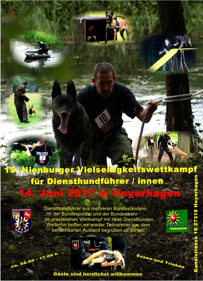 POL-NI: Nienburg-Einladung zum Vielseitigkeitswettkampf für Diensthunde in Hoyerhagen