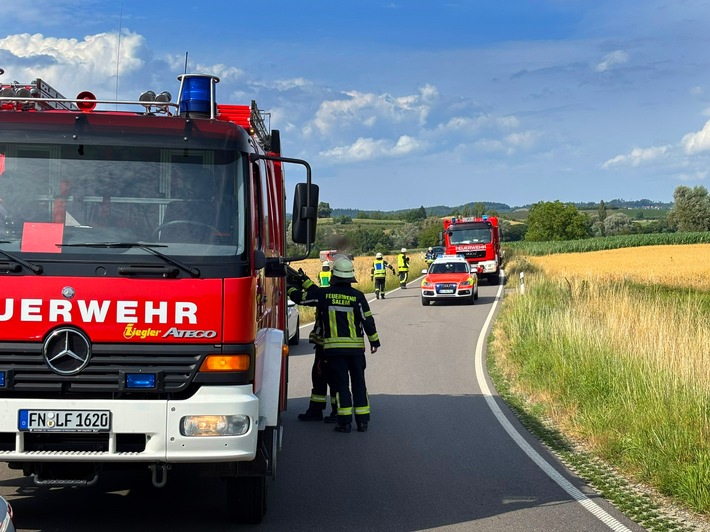 KFV Bodenseekreis: Verkehrsunfall bei Grasbeuren: Zwei Verletzte bei Frontalkollision